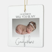 Word jij mijn peetvader? Kerstboom Keramisch Ornament (Links)