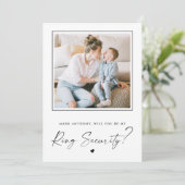 Word jij mijn Ring Security Voorstel Fotokaart? (Staand voorkant)