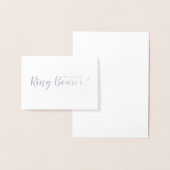 Word jij mijn ringdrager? Elegant zilver Folie Kaarten (Display)