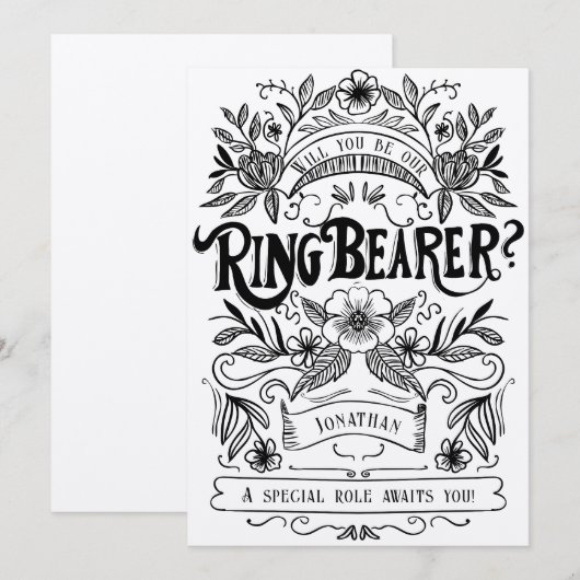 Word jij mijn ringdrager? kaart (Voorkant / Achterkant)