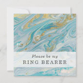 Word jij mijn ringdrager Turquoise & Gold Kaart (Voorkant)