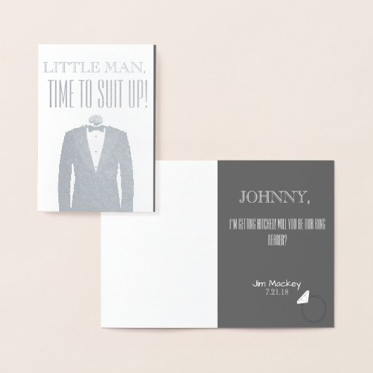 Word jij mijn ringdrager uitnodiging? folie kaarten (Display)