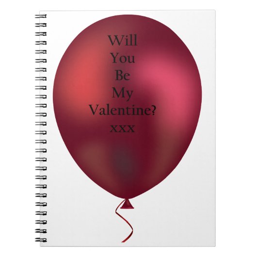 word jij mijn valentijn ballon ? notitieboek (Voorkant)