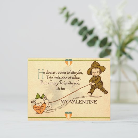 Word jij mijn Valentijn? briefkaart (Staand voorkant)