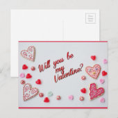Word jij mijn Valentijn briefkaart? Feestdagenkaart (Voorkant / Achterkant)