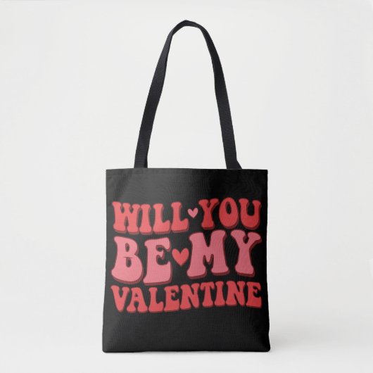 Word jij mijn Valentijn canvas tas? Tote Bag (Voorkant)