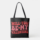 Word jij mijn Valentijn canvas tas? Tote Bag (Achterkant)