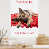 Word jij mijn Valentijn Duitse Herder Poster? Poster (Keuken)