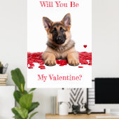Word jij mijn Valentijn Duitse herder puppy Poster (Thuiskantoor)