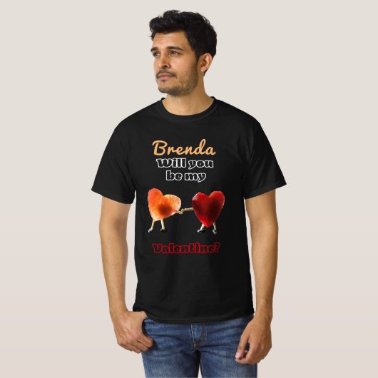 Word jij mijn Valentijn? Heren T-shirt (Voorkant volledig)