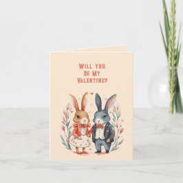 Word jij mijn Valentijn konijnenkoppel? Notitiekaartje