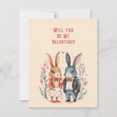 Word jij mijn Valentijn konijnenkoppel? Notitiekaartje (Voorkant)