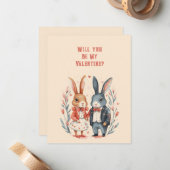 Word jij mijn Valentijn konijnenkoppel? Notitiekaartje (Voorkant / Achterkant in situ)