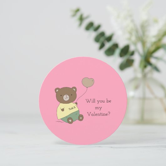  word jij mijn Valentijn Pink Feestdagenkaart (Staand voorkant)