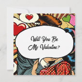 Word jij mijn Valentijn? Schattigee retro Feestdagenkaart (Achterkant)