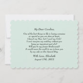 Word jij m'n bruidsmeisje? Munt minimalistisch Kaart (Achterkant)