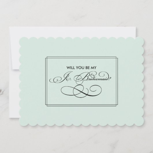 Word jij m'n bruidsmeisje? Munt minimalistisch Kaart (Voorkant)