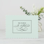 Word jij m'n bruidsmeisje? Munt minimalistisch Kaart (Staand voorkant)