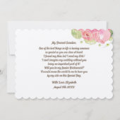 Word jij m'n bruidsmeisje? Romantische Rozen Kaart (Achterkant)