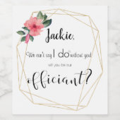 Word jij onze ambtenaar? Bruiloft, gouden folie Wijn Etiket (Enkel label)