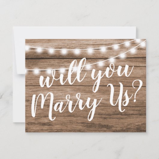 Word jij onze ambtenaar? | Rustic Marry Us Kaart (Voorkant)