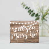 Word jij onze ambtenaar? | Rustic Marry Us Kaart (Staand voorkant)