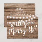 Word jij onze ambtenaar? | Rustic Marry Us Kaart (Voorkant / Achterkant)