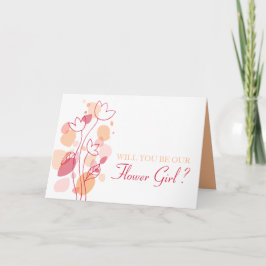 Word jij onze Flower girl sinaasappel rode confett Kaart