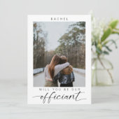 Word jij onze Officiant Minimal Photo Modern? Kaart (Staand voorkant)