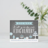 Word jij onze ringdrager? | bruidegom kaart (Staand voorkant)