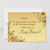 Word jij onze ringdrager? goudgele bloem (Voorkant)