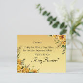 Word jij onze ringdrager? goudgele bloem (Staand voorkant)