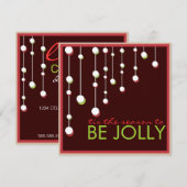 Word Jolly Modern Decoration Kerstparty Kaart (Voorkant / Achterkant)