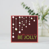 Word Jolly Modern Decoration Kerstparty Kaart (Staand voorkant)