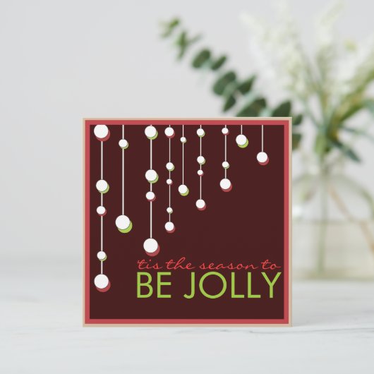 Word Jolly Modern Decoration Kerstparty Kaart (Staand voorkant)