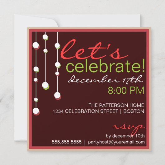 Word Jolly Modern Decoration Kerstparty Kaart (Achterkant)