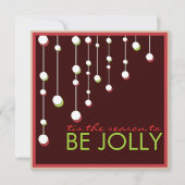 Word Jolly Modern Decoration Kerstparty Kaart (Voorkant)