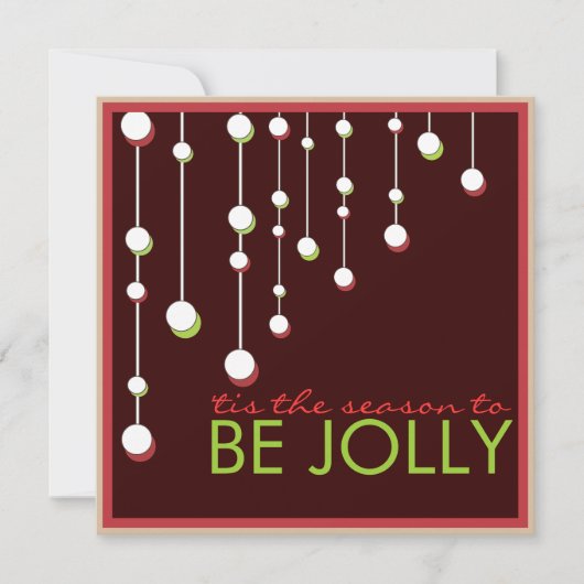 Word Jolly Modern Decoration Kerstparty Kaart (Voorkant)