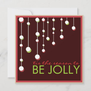 Word Jolly Modern Decoration Kerstparty Kaart