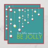 Word Jolly Modern Decoration Kerstparty Kaart (Voorkant / Achterkant)