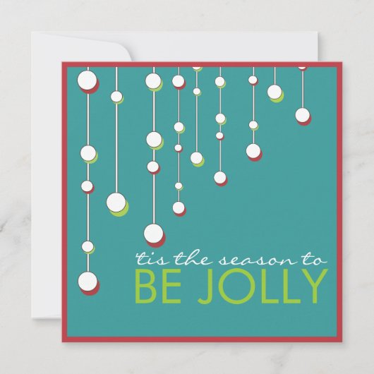 Word Jolly Modern Decoration Kerstparty Kaart (Voorkant)