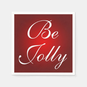 Word Jolly Red White kerstkleuren Holiday Design Servet