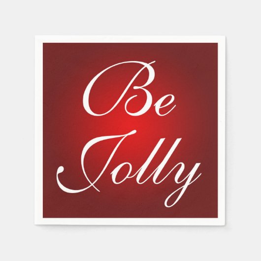 Word Jolly Red White kerstkleuren Holiday Design Servet (Voorkant)