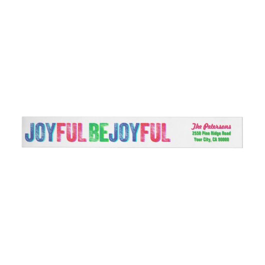 Word Joyful Colorful Holiday Letterpress Custom (Individueel)