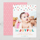 Word Joyful Confetti Stippen Holiday Baby Kind Fot Feestdagenkaart (Voorkant / Achterkant)