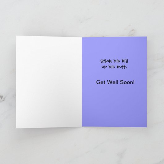 Word kaart goed grappige eend (Binnen)