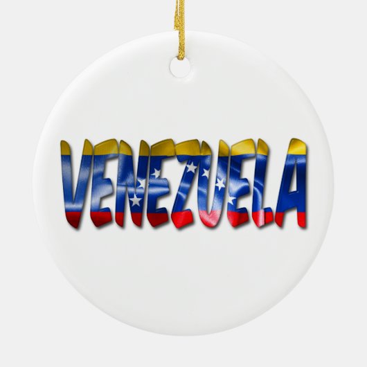 Word kerstversiering van de Venezolaanse vlag Keramisch Ornament (Achterkant)