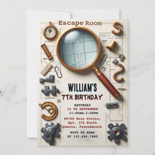 Word lid van Clue Spy Escape Room 7th Birthday Uit Kaart (Voorkant)