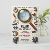 Word lid van Clue Spy Escape Room 7th Birthday Uit Kaart (Staand voorkant)