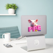 Word lid van de Sticker Revolution met Pig Sticker (Laptop op bureau)